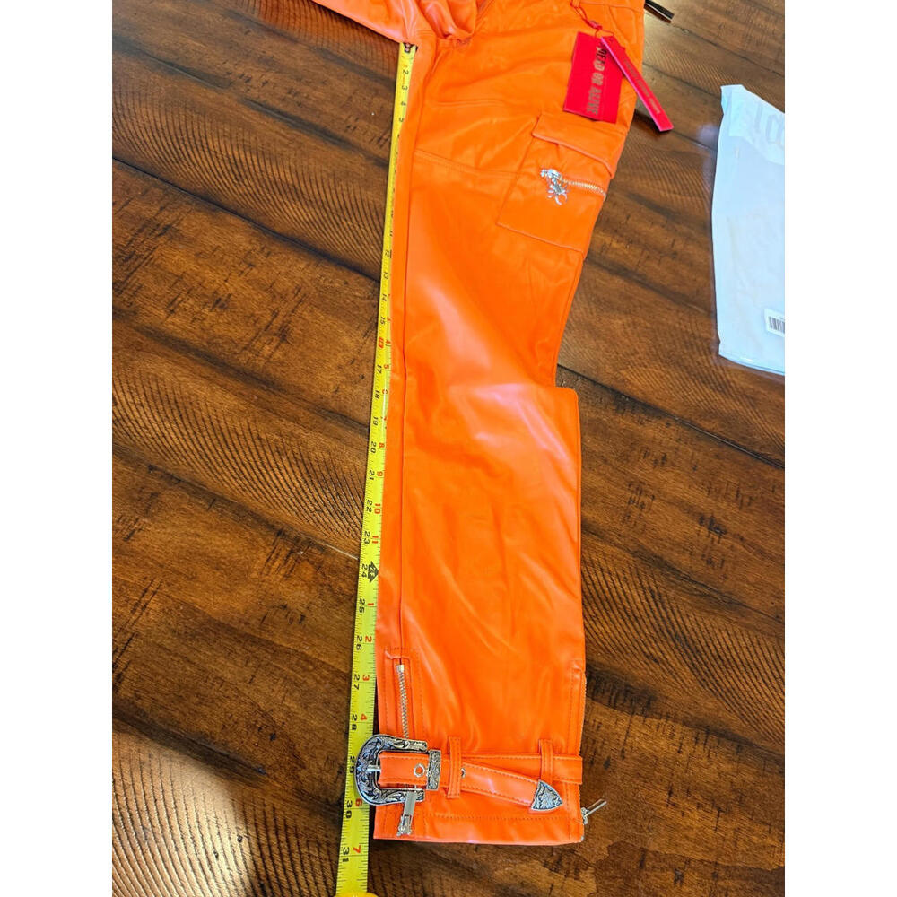 Guapi Pants Mens Orange Dead or Alive Limited Edition Spider Zipper Buckle 30 - Picture 5 of 15